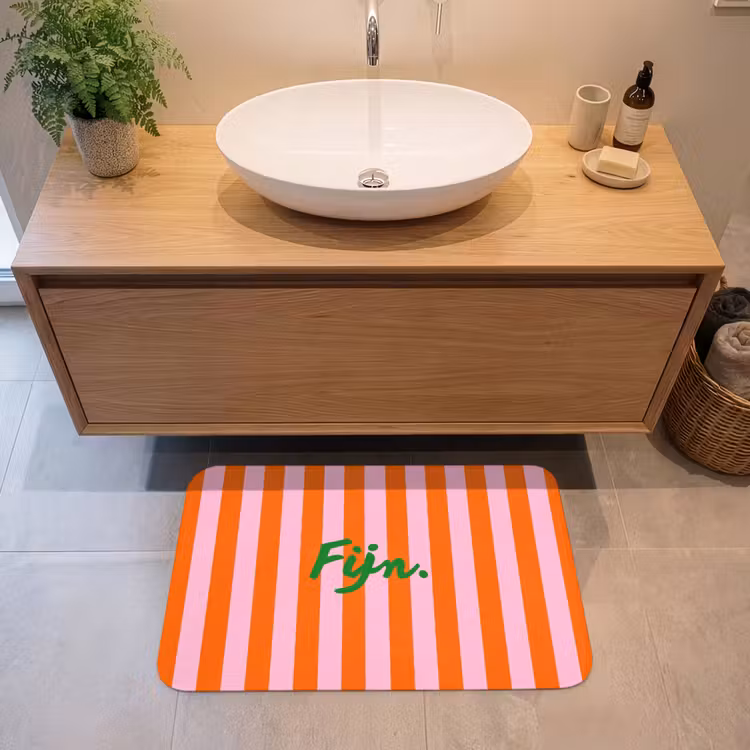 Badmat - Patroon - Oranje - Fijn - Strepen — 2