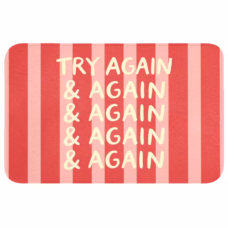 Badmat - Strepen - Rood - Try again — 1