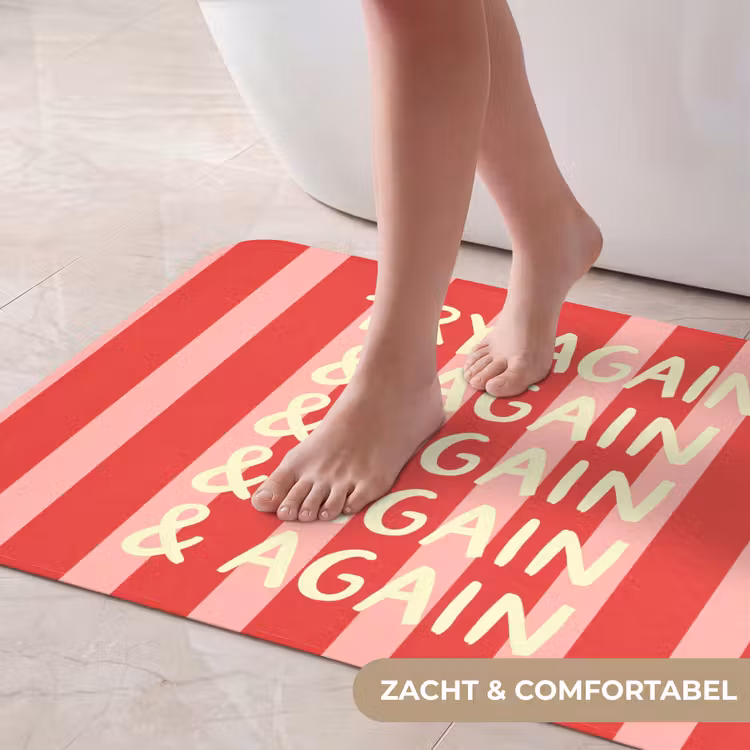 Badmat - Strepen - Rood - Try again — 5