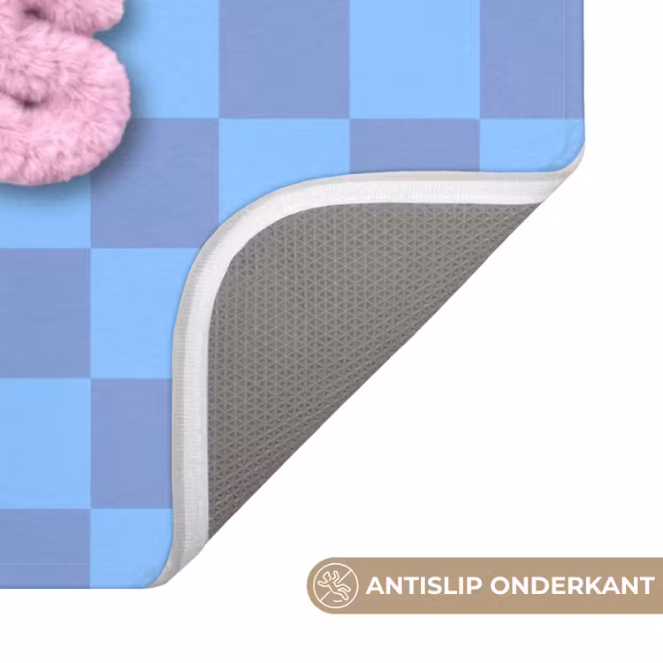 Badmat - Sweet dreams - Vierkanten - Roze - Blauw — 3