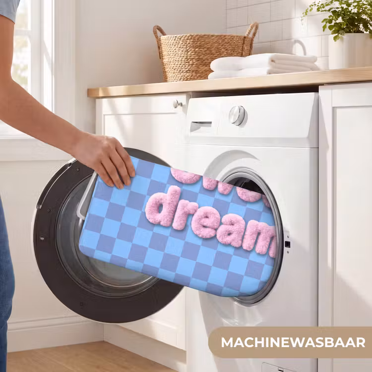 Badmat - Sweet dreams - Vierkanten - Roze - Blauw — 7