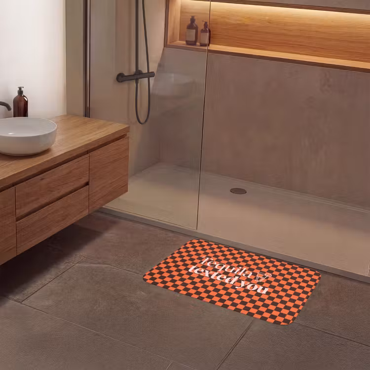 Badmat - Tequila texted you - Glas - Vierkanten - Oranje — 6