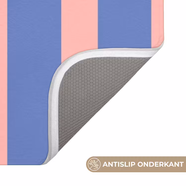 Badmat - Try again - Strepen - Roze - Verticaal - Blauw — 3