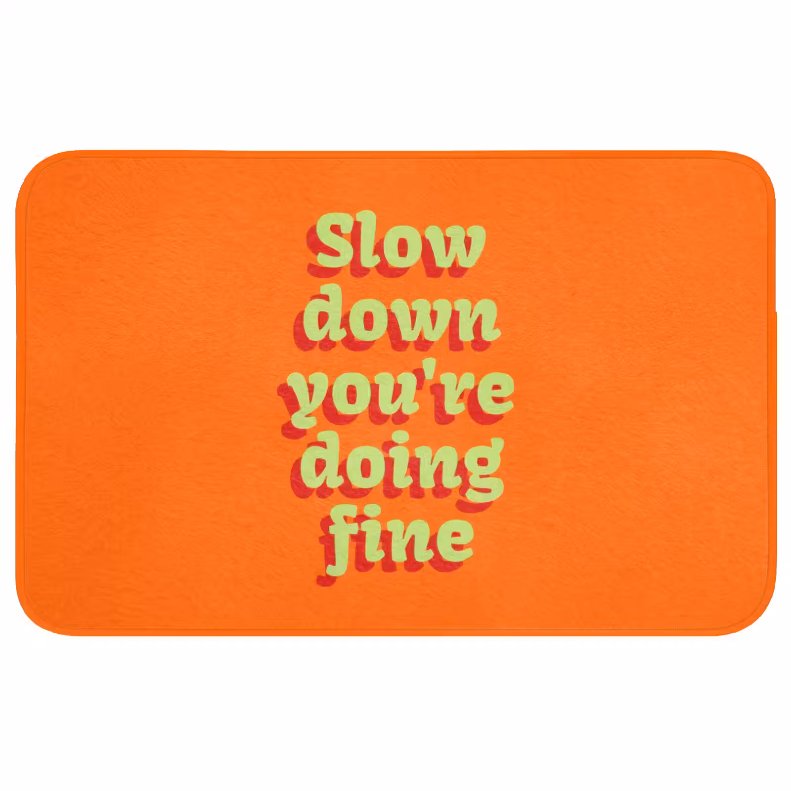 Badmat - Oranje - Slow down you're doing fine - Retro — 1