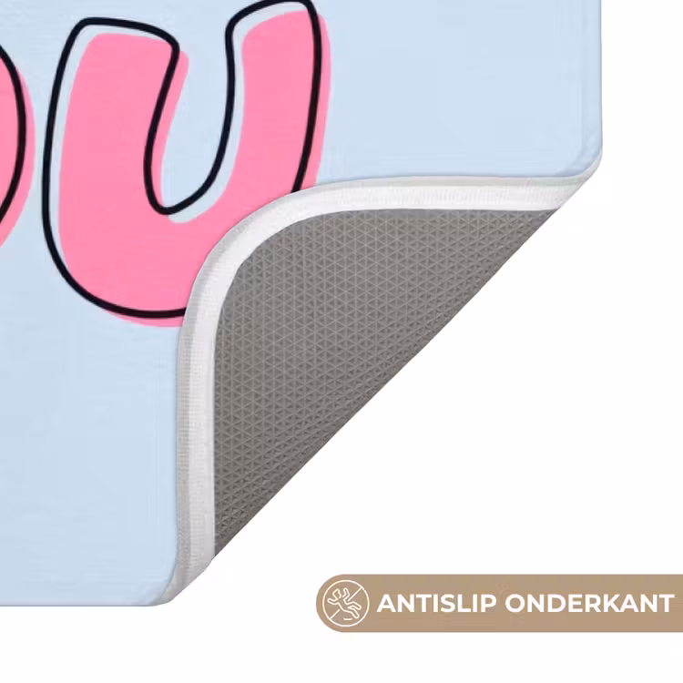 Badmat - Bisou - Blauw - Roze - Lippen — 3