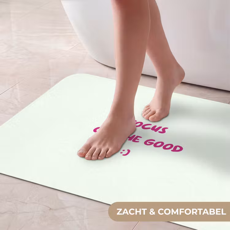 Badmat - Focus - Beige - Roze - Smiley — 5