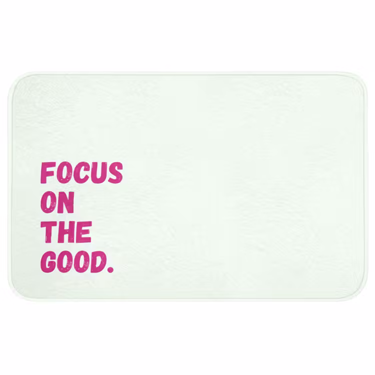 Badmat - Focus on the good - Beige - Roze — 1