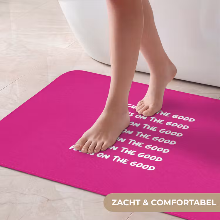Badmat - Focus on the good - Roze - wit — 5