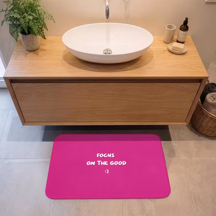 Badmat - Focus - Smiley - Roze — 2