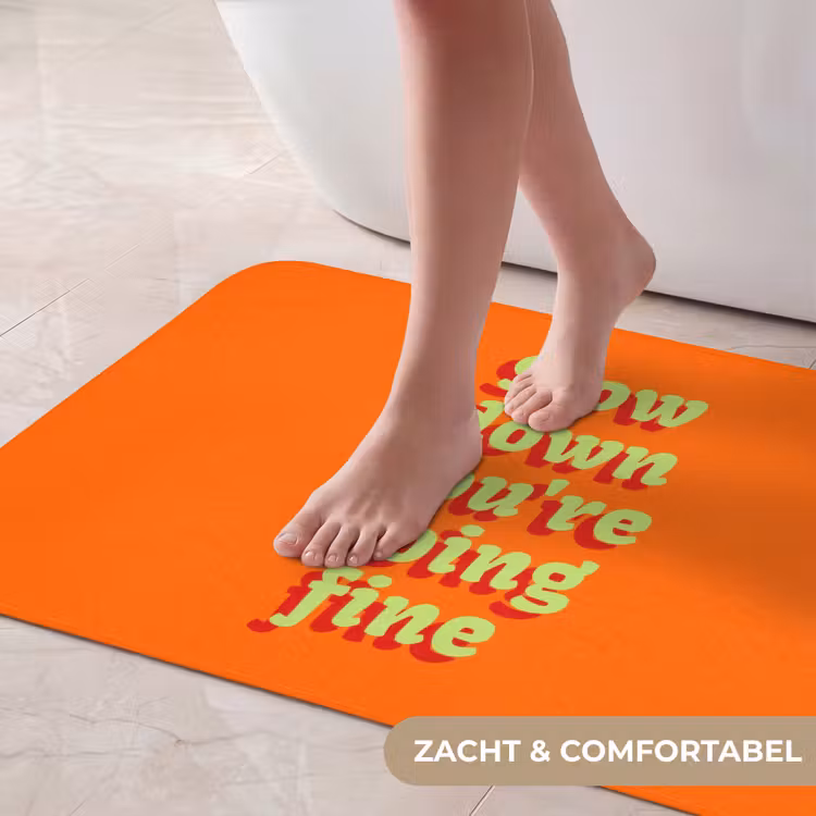 Badmat - Oranje - Slow down you're doing fine - Retro — 5