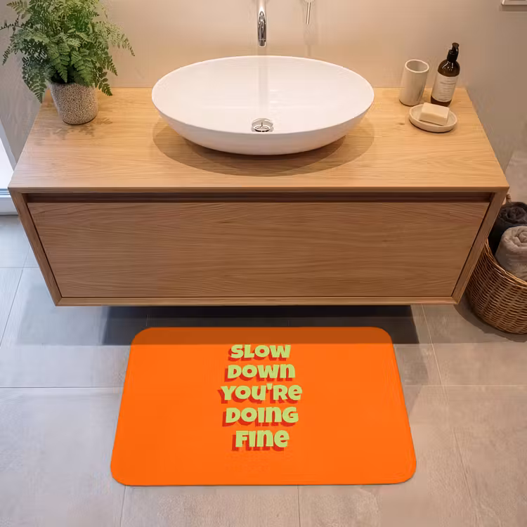 Badmat - Slow down you're doing fine - Oranje - Simple — 2