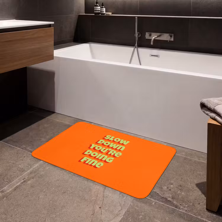 Badmat - Slow down you're doing fine - Oranje - Simple — 4