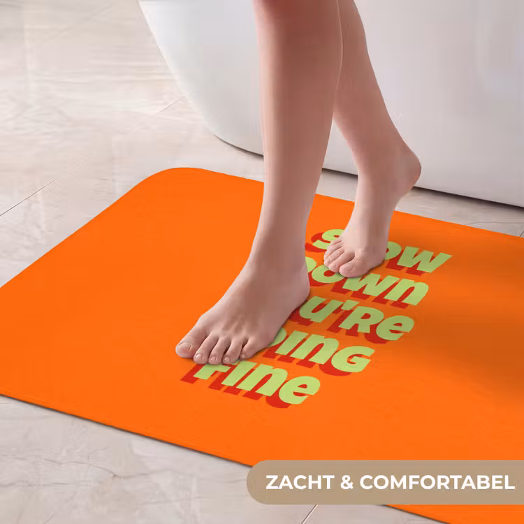Badmat - Slow down you're doing fine - Oranje - Simple — 5