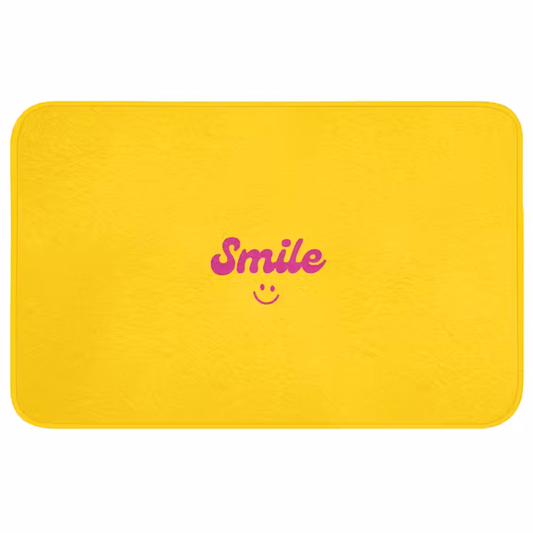 Badmat - Smile - Geel - Roze — 1