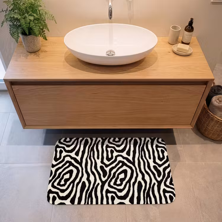 Badmat - Zebra - Zwart - Abstract — 2