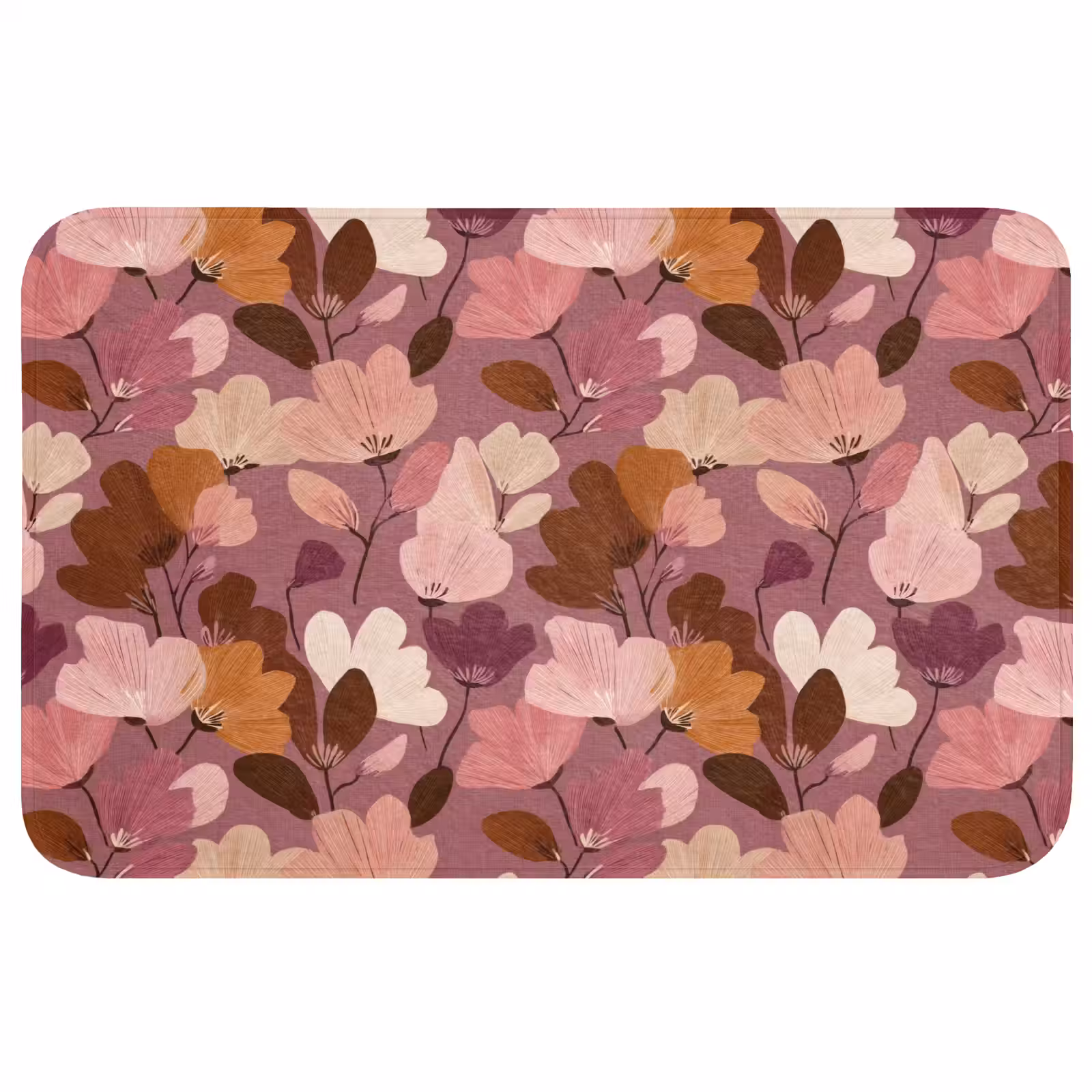 Badmat - Bloem - Patroon - Roze — 1