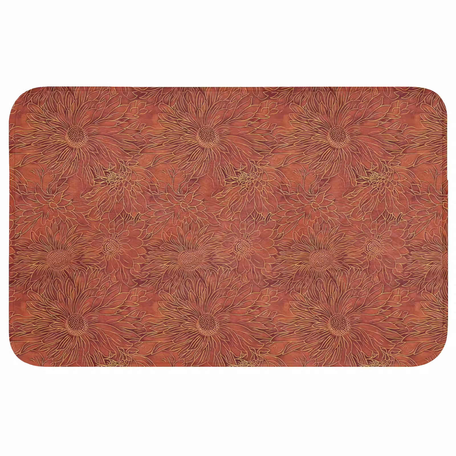 Badmat - Oosters - Bloemen - Terracotta — 1