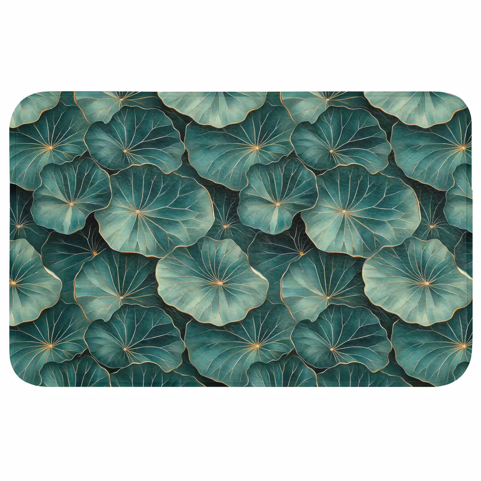 Badmat - Patroon - Bladeren - Groen — 1