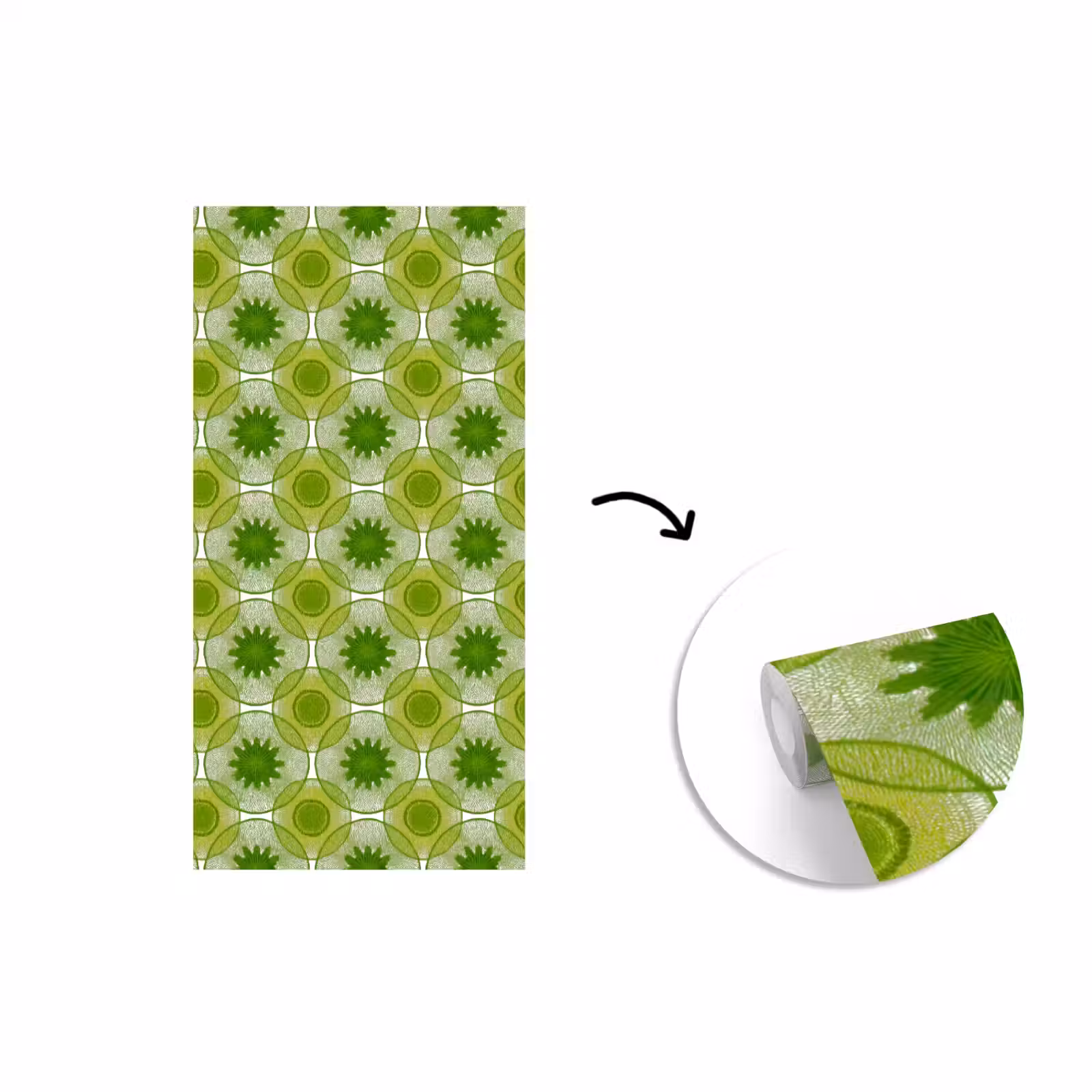 Behang - Cirkels - Patroon - Groen — 1