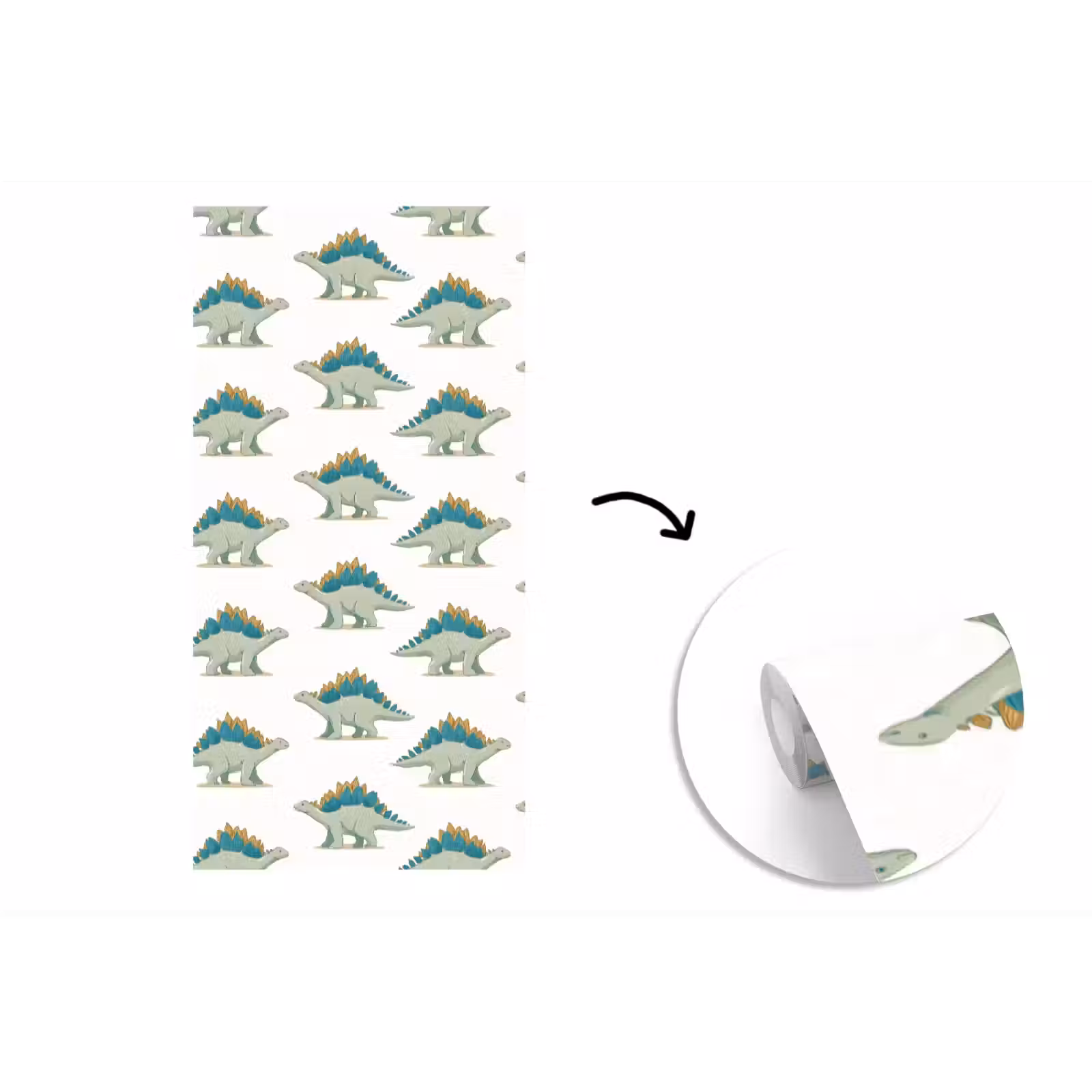 Behang - Dino - Patroon - Groen — 1