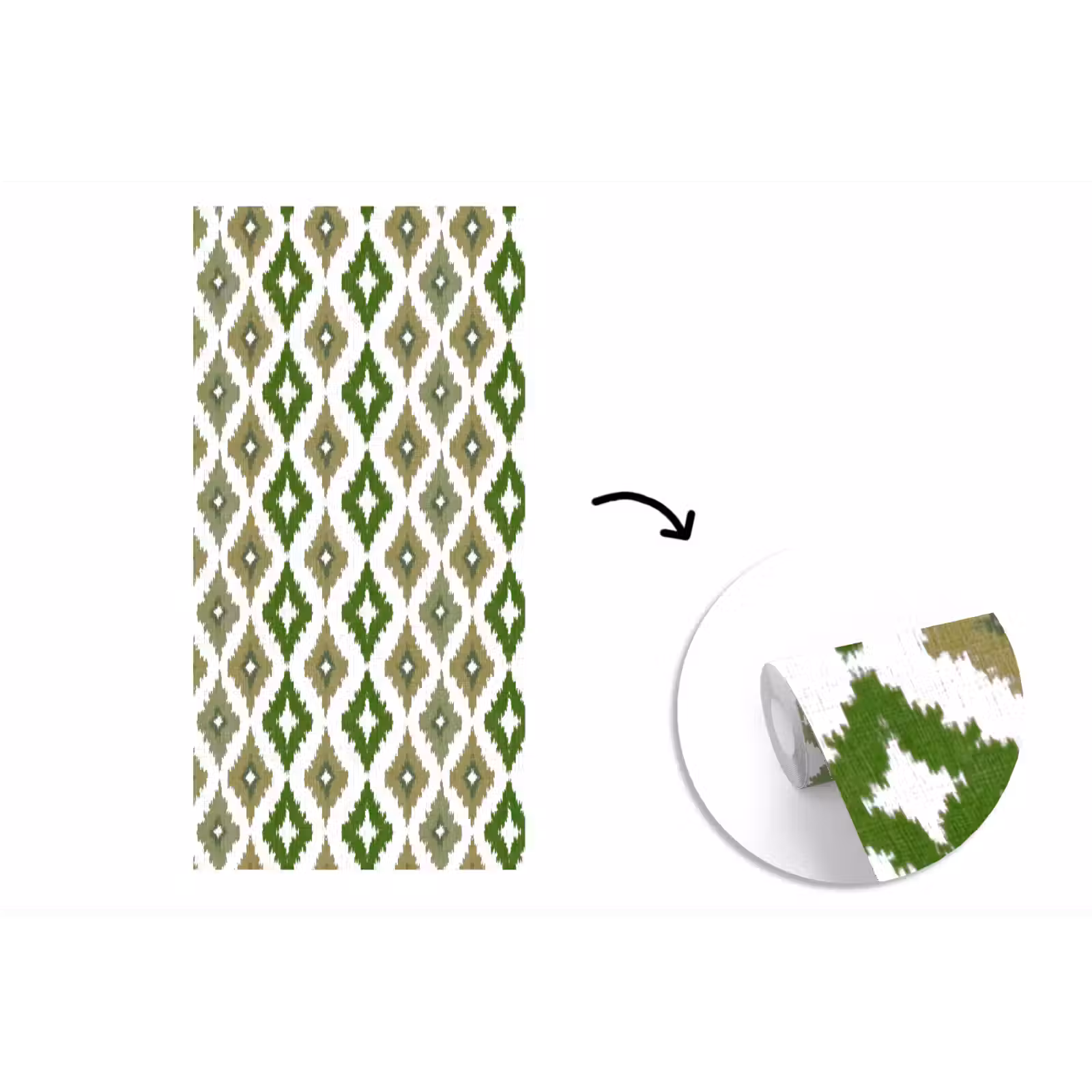 Behang - Geografisch - Ruitmotief - Groen — 1