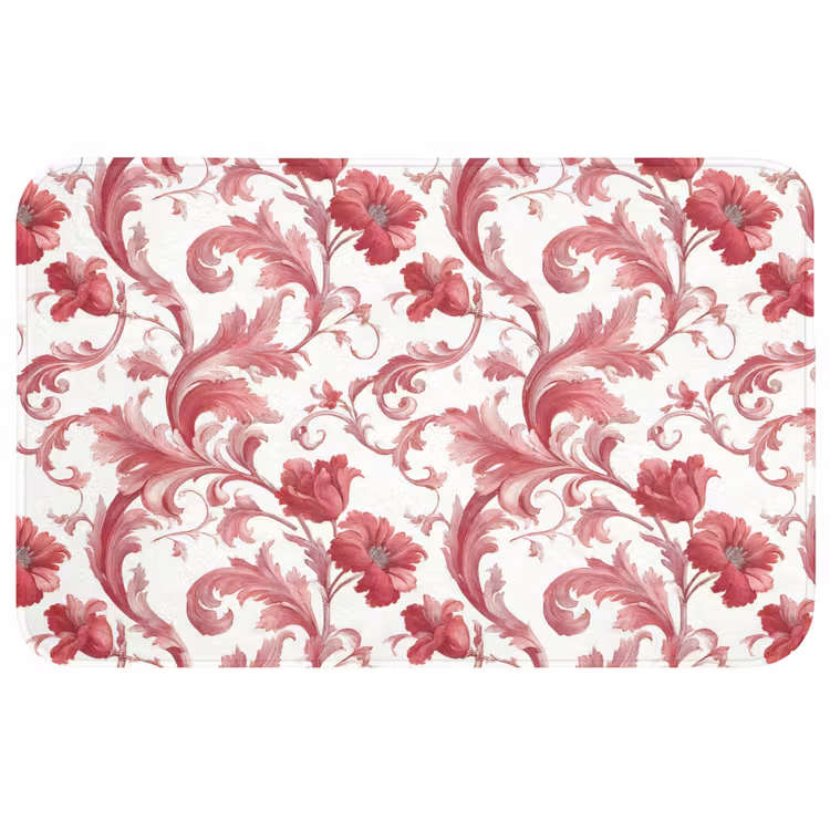 Badmat - Barok - Patroon - Rood — 1