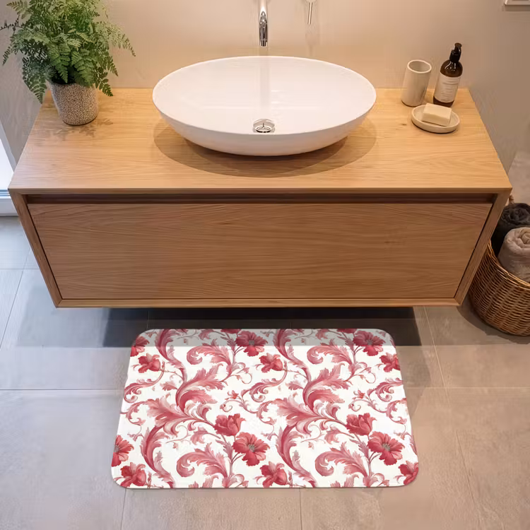 Badmat - Barok - Patroon - Rood — 2