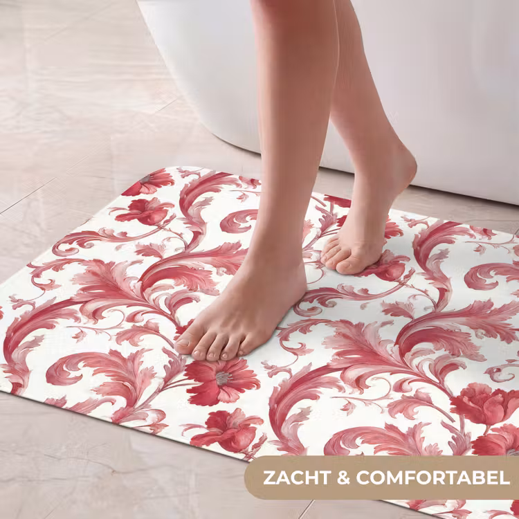 Badmat - Barok - Patroon - Rood — 5