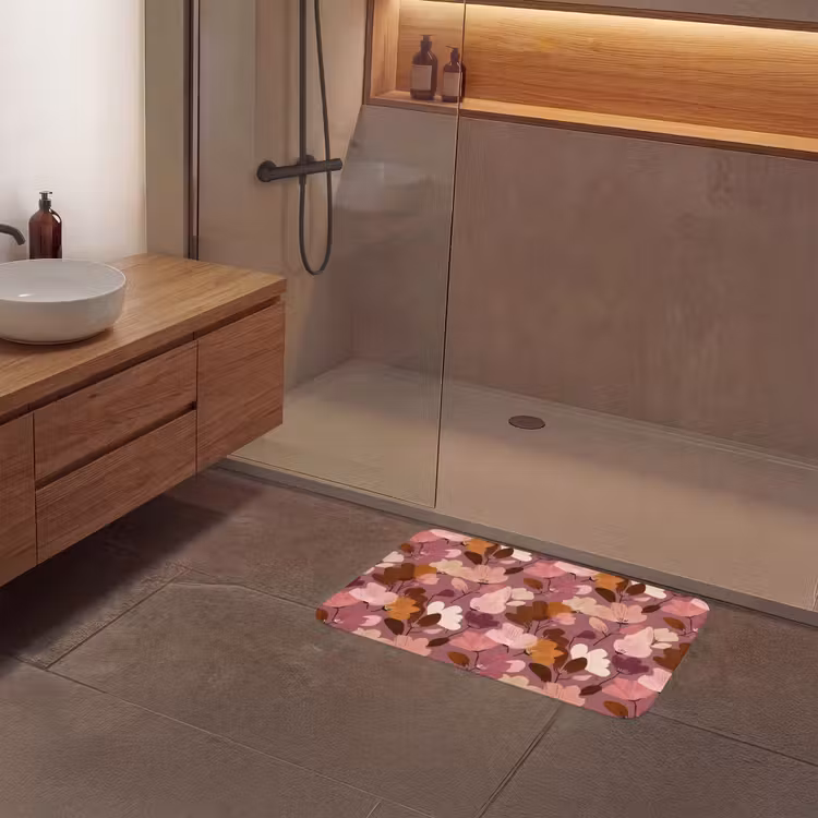 Badmat - Bloem - Patroon - Roze — 6