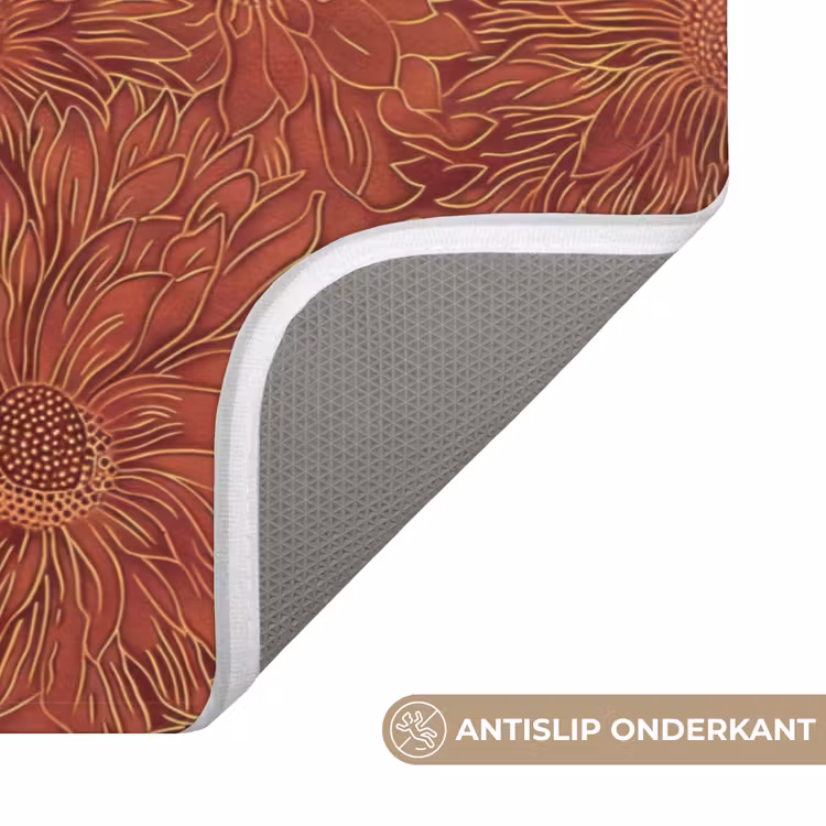 Badmat - Oosters - Bloemen - Terracotta — 3