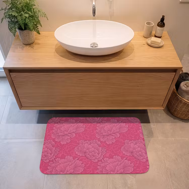 Badmat - Pioenrozen - Energiek - Roze — 2