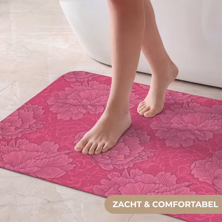 Badmat - Pioenrozen - Energiek - Roze — 5