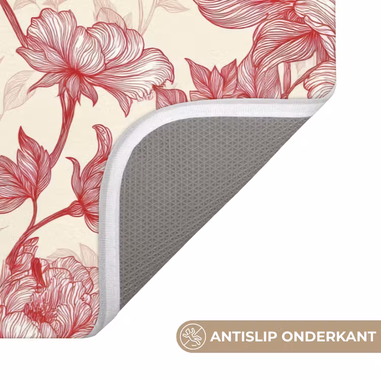 Badmat - Pioenrozen - Modern - Rood — 3