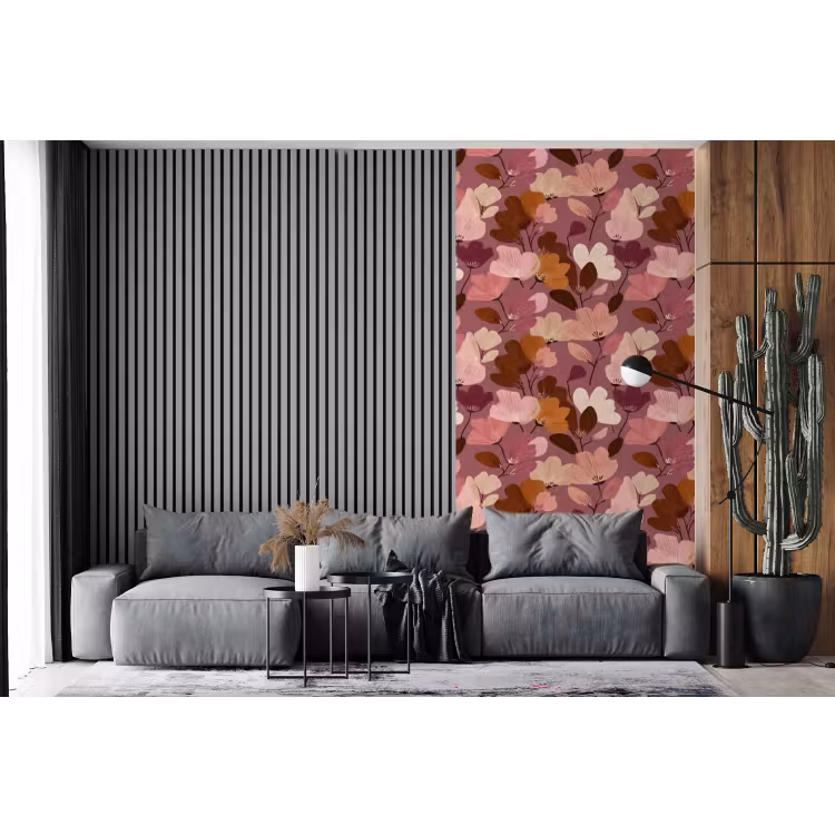 Behang - Bloem - Patroon - Roze — 2