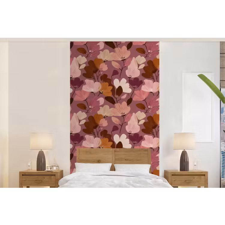 Behang - Bloem - Patroon - Roze — 5