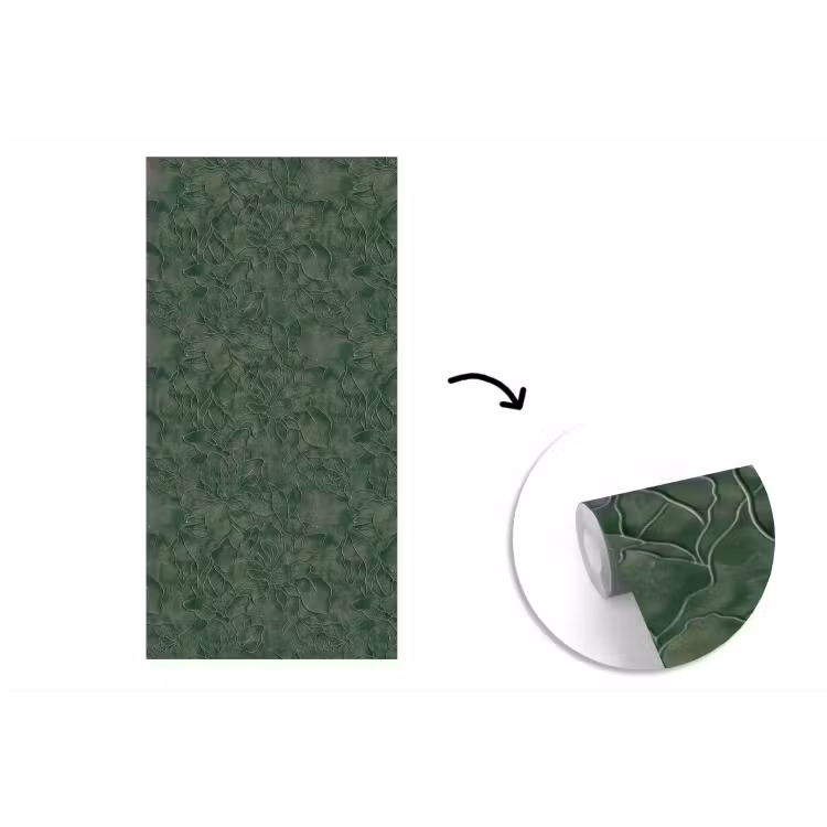 Behang - Bloemen - Lijnen - Groen — 1