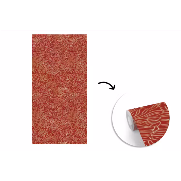 Behang - Bloemen - Motief - Rood — 1
