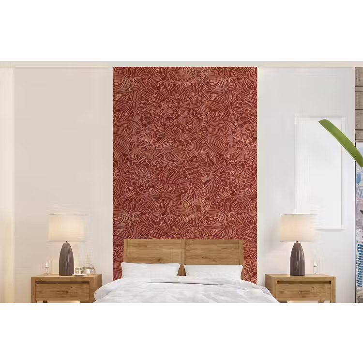 Behang - Bloemen - Motief - Rood — 5