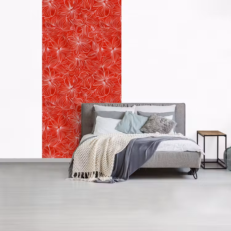 Behang - Bloemen - Patroon - Rood — 4