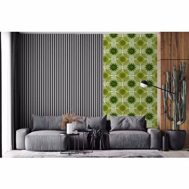 Behang - Cirkels - Patroon - Groen — 2