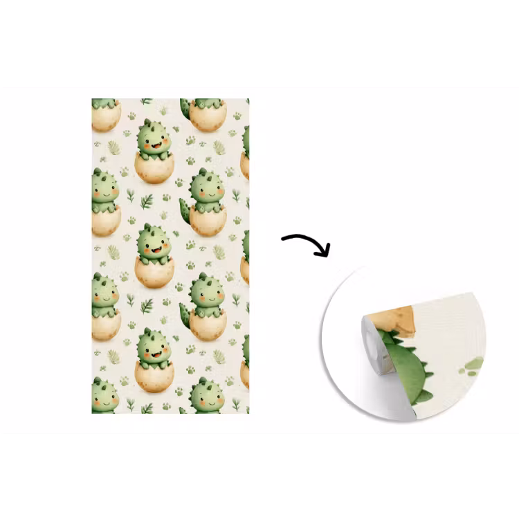 Behang - Dino - Eieren - Groen — 1