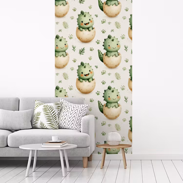 Behang - Dino - Eieren - Groen — 3