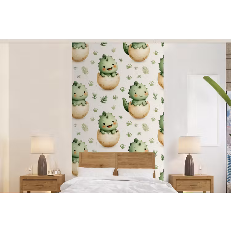 Behang - Dino - Eieren - Groen — 5