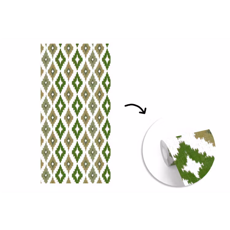 Behang - Geografisch - Ruitmotief - Groen — 1