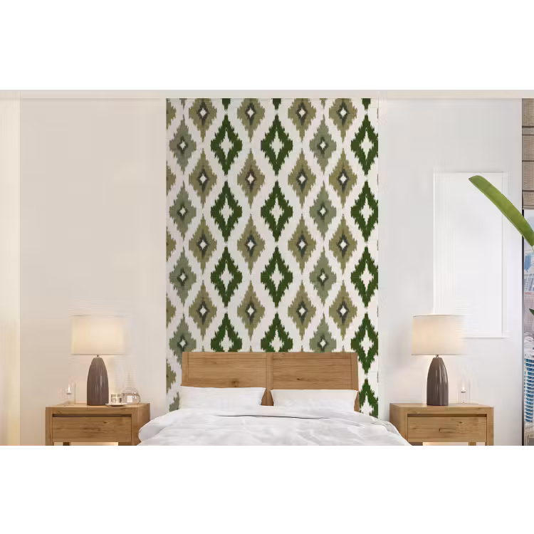 Behang - Geografisch - Ruitmotief - Groen — 5
