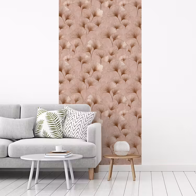 Behang - Ginkgo - Patroon - Roze — 3