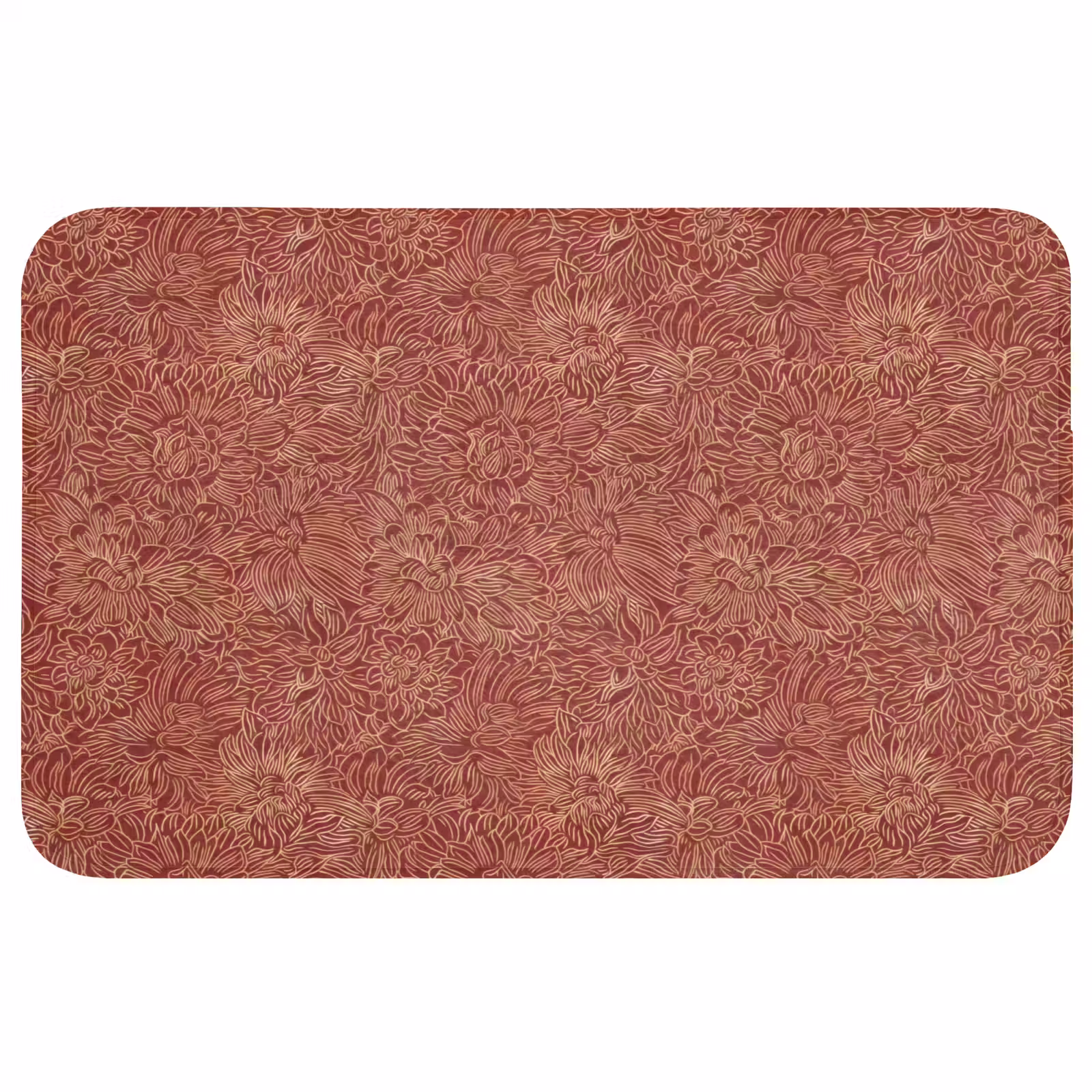 Badmat - Bloemen - Motief - Rood — 1