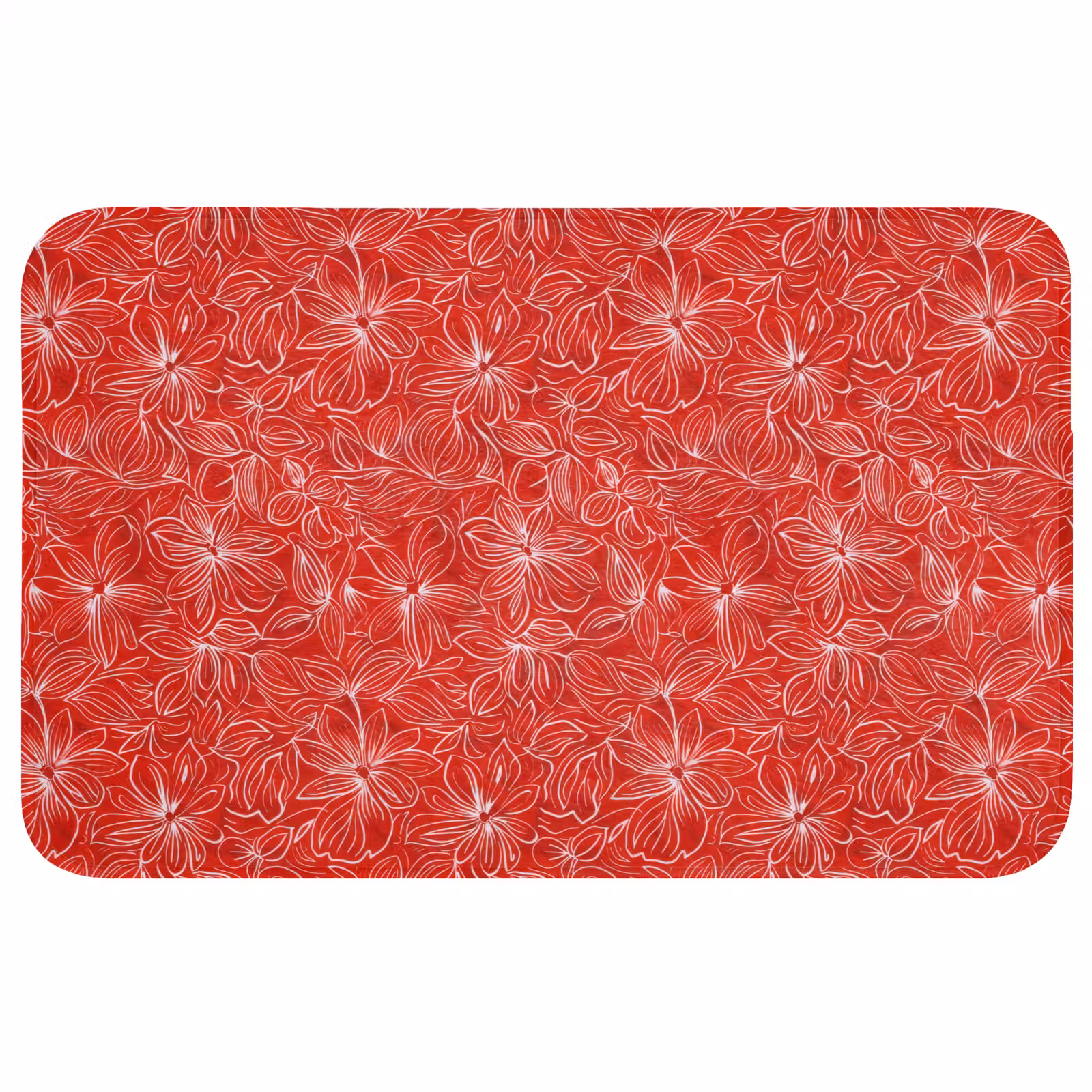 Badmat - Bloemen - Patroon - Rood — 1