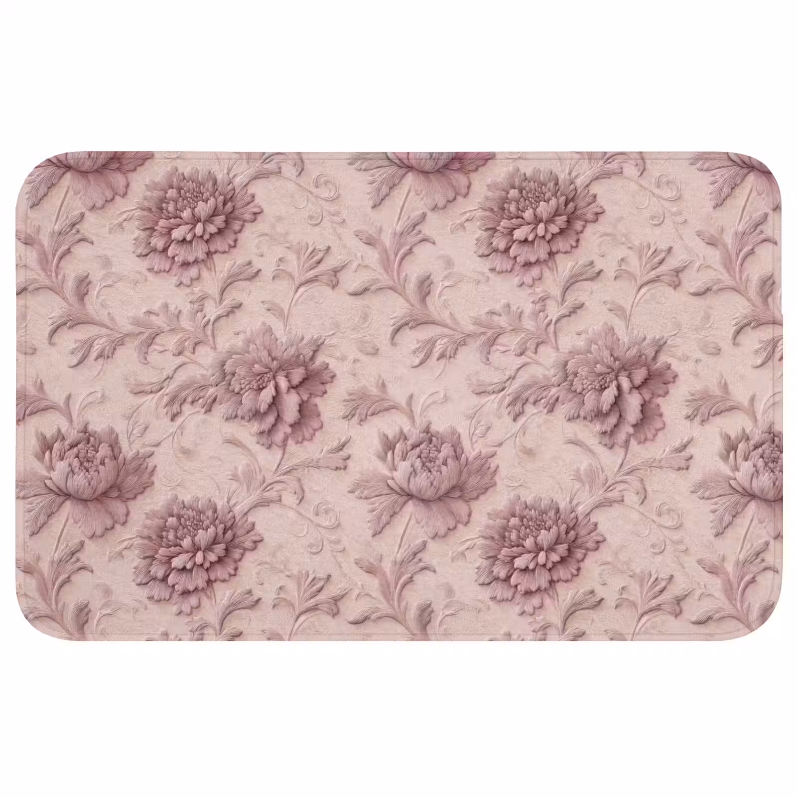 Badmat - Reliëf - Pioenrozen - Roze — 1