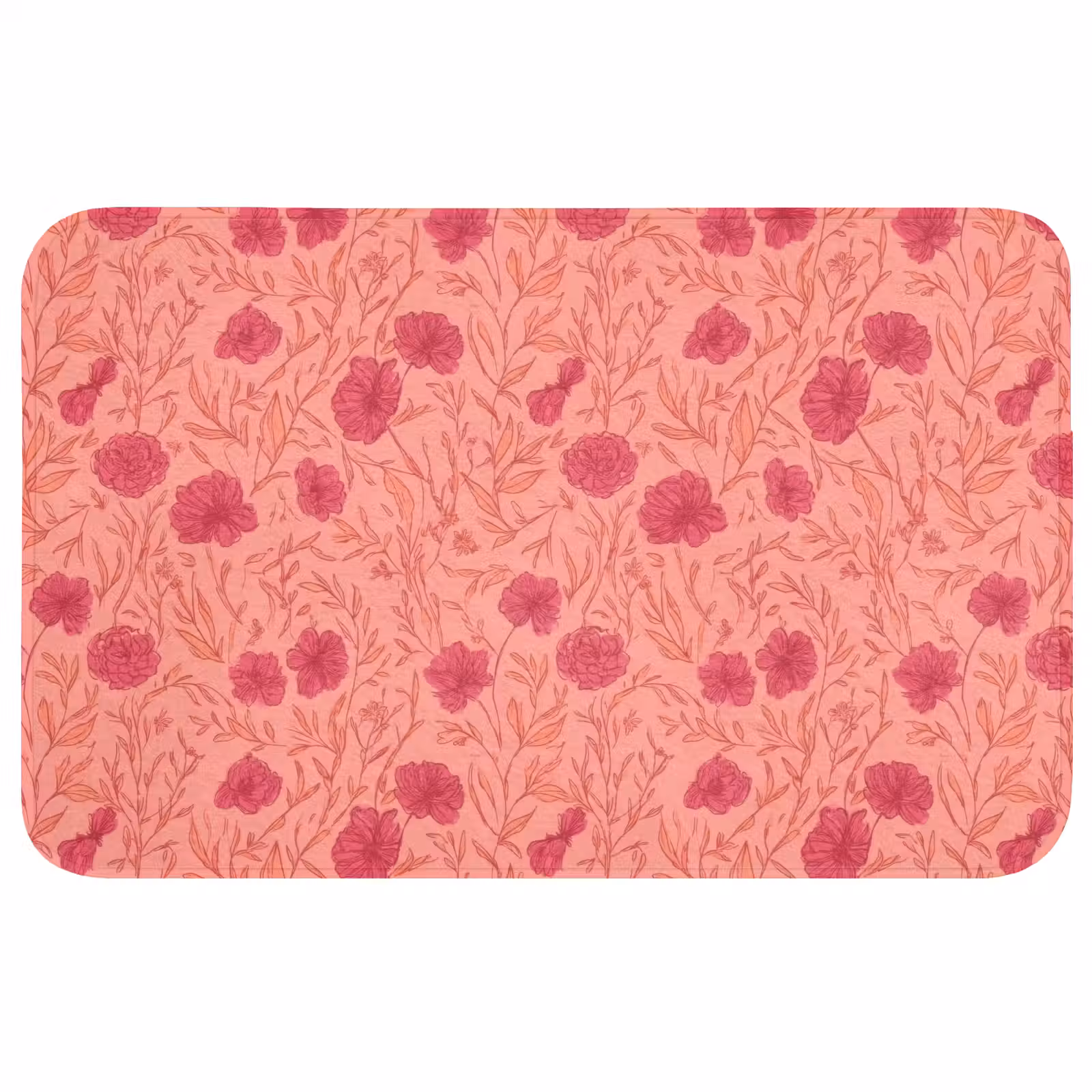 Badmat - Weidebloemen - Romantisch - Roze — 1